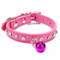 thumbnail image 2 of CNKOO Adjustable Pet Dog Crystal Rhinestone Bell Collar Soft Faux Leather Neck Strap, 2 of 8