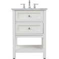 thumbnail image 4 of Elegant Decor Metropolis 24" Single Marble Top Bathroom Vanity in White, 4 of 14