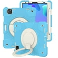 thumbnail image 3 of iPad Pro 11 3rd Generation 2021 Case, 360° Rotating Multi-Functional Handle-Kickstand Shockproof Cover & Shoulder Strap & Pencil Holder For iPad Pro 11 2021/2020/2018, Skyblue, 3 of 11