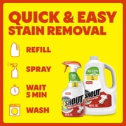 Shout Active Enzyme Laundry Stain Remover, Triple-Acting Formula Clings, Penetrates, and Lifts 100+ Types of Everyday Stains – 22 fl oz Trigger Spray with 60 fl oz Refill