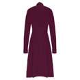 thumbnail image 4 of Womens Summer Dresses Casual Round Neck Sweater Dress Long Sleeved Round Neck Dress Flowy Elegant Holiday Party Maxi Dress with Pockets, 4 of 6