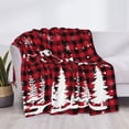 thumbnail image 3 of Zufioo Christmas Tree Buffalo Plaid Print Horizontal Flannel Blanket, Anti-wrinkle, Anti-shrinkage, Anti-allergic Plush Blanket, Household Items Suitable for Bedroom-40"x30", 3 of 6