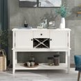 thumbnail image 2 of Sideboard Buffet Table, 45.3'' Farmhouse Console Table, Wooden Hallway Table with Drawers, Cabinet and Wine Rack, Multifunctional Usage Foyer Table, Large Weight Capacity, H020, 2 of 9