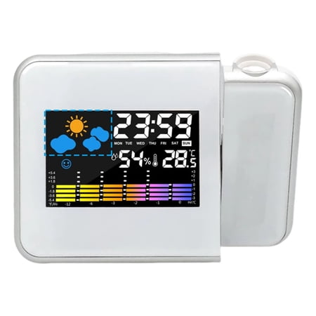 Smart Alarm Clock with Night Backlight Adjustable Projection Angle Projection Clock Desk Table Thermometer Hygrometer