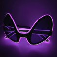 thumbnail image 1 of Halloween Navidad Alien Eyes Gafas Regalos El Wire Gafas brillantes Luz LED Disfraz Festival Fiesta Gafas de sol (púrpura), 15 x 6 x 2 cm / 5,9 x 2., 1 of 3