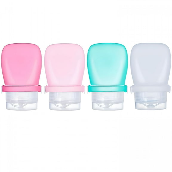 ACDANC 1 Oz Travel Bottles, Leakproof Silicone Squeeze Bottle Mini Travel Size Container for Toiletries Lotion Shampoo and Conditioner Liquid Salad Dressing to Go Condiment, Tsa Approved, 4 Pack