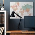 thumbnail image 3 of Stupell Industries Traditional Vintage World Map Green Pink Design Canvas Art, 48 x 36, by Sue Schlabach, 3 of 7