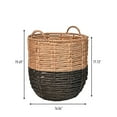 thumbnail image 6 of happimess Laurel 19.49" Bohemian Hand-Woven Abaca Hamper Basket with Handles, Natural/Black, BSK1003D, 6 of 6