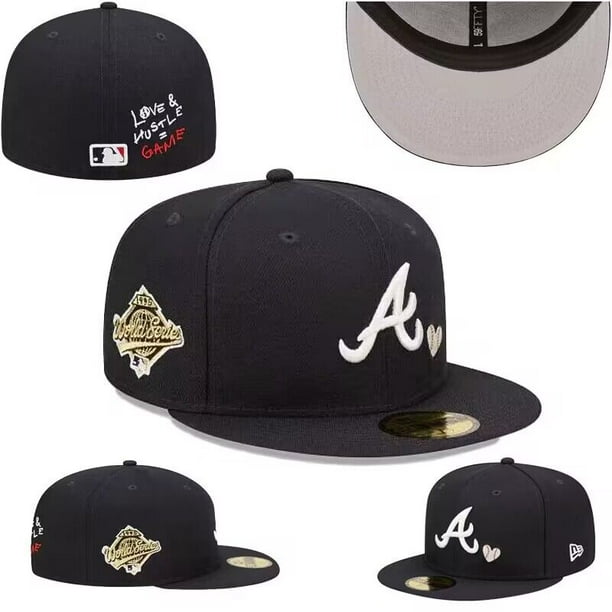 MLB Atlanta Braves Fitted Sombrero Hombres Mujeres Gorra De Béisbol Completa Cerrada Ajuste Hip Hop
