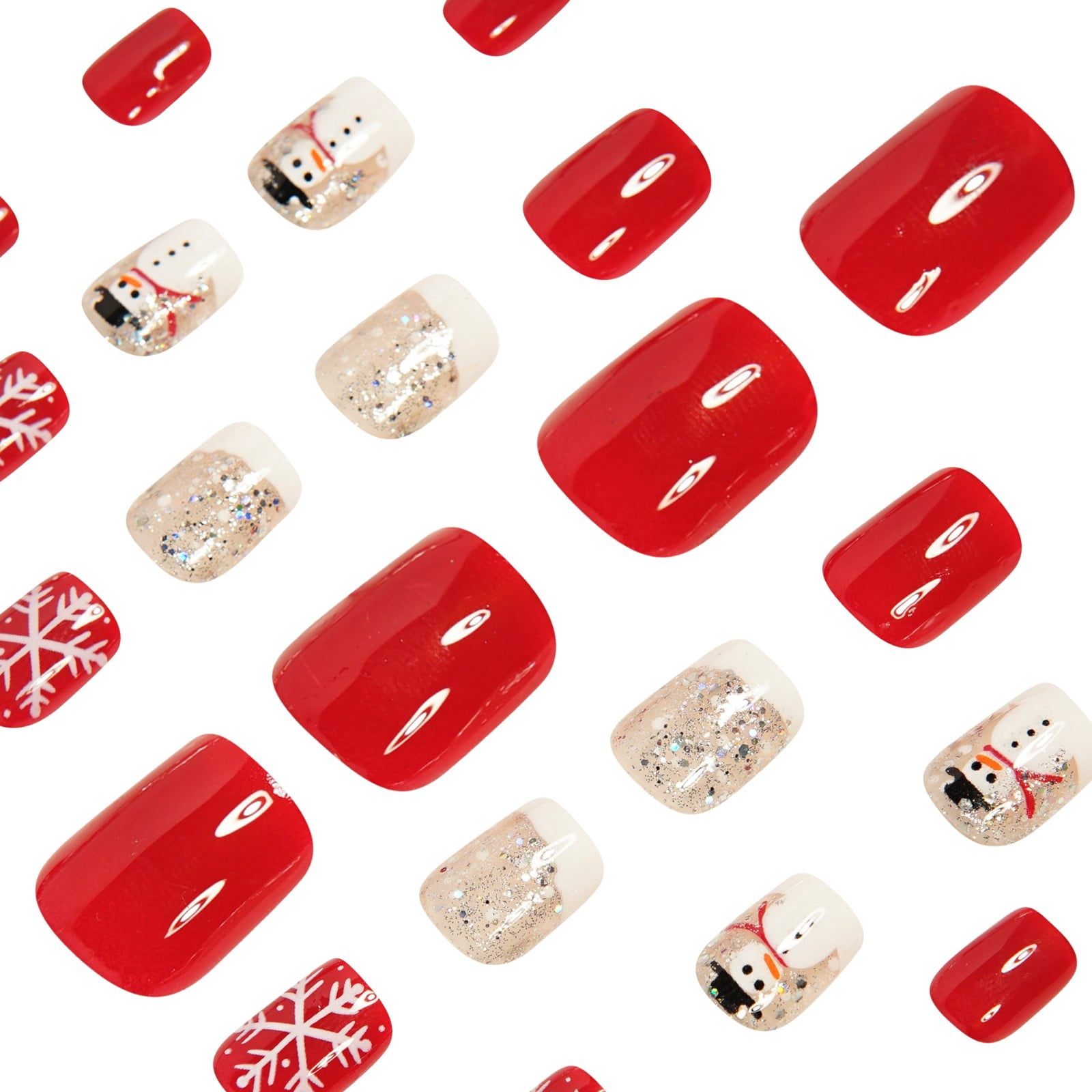 24Pcs Christmas Press On Nails Short Square – picture 5