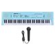 thumbnail image 4 of Teclado de piano eléctrico de 61 teclas con micrófono, regalo. Piano digital multifuncional. Azul, 4 of 9