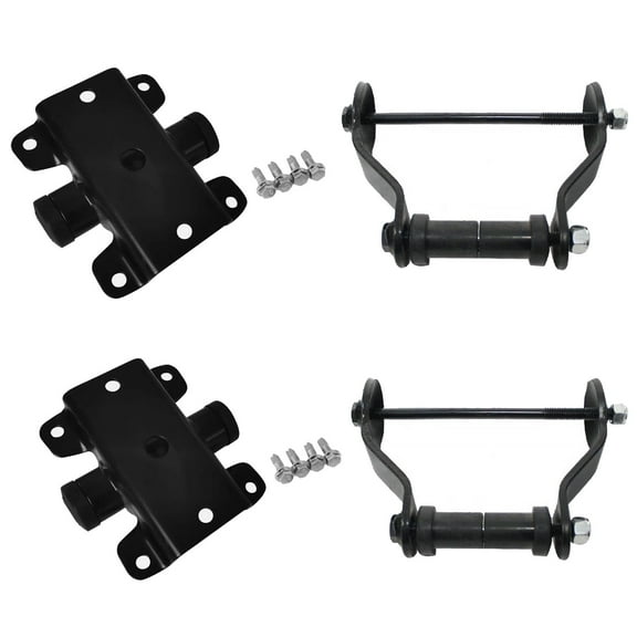 BST BSSP 4PCS Rear Leaf Spring Shackle & Hanger Kit 722-080 722-081 Replacement for 2001-2007 Chrysler Town & Country Dodge Caravan