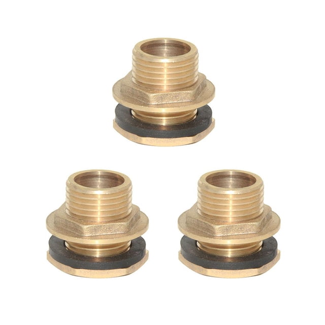 3 Unids / Pack Latón NPT 1/2 `` Conector de Tubo de Agua Accesorios de Tubería de Cisterna Ensamblador DN15 Gloria Conector de manguera de tanque de agua