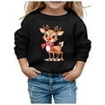 thumbnail image 1 of MIASHUI Sweatshirts de Noël pour Enfants Pull Imprimé Décontracté à Manches Longues, Noir, 8-9 Ans, 1 of 4