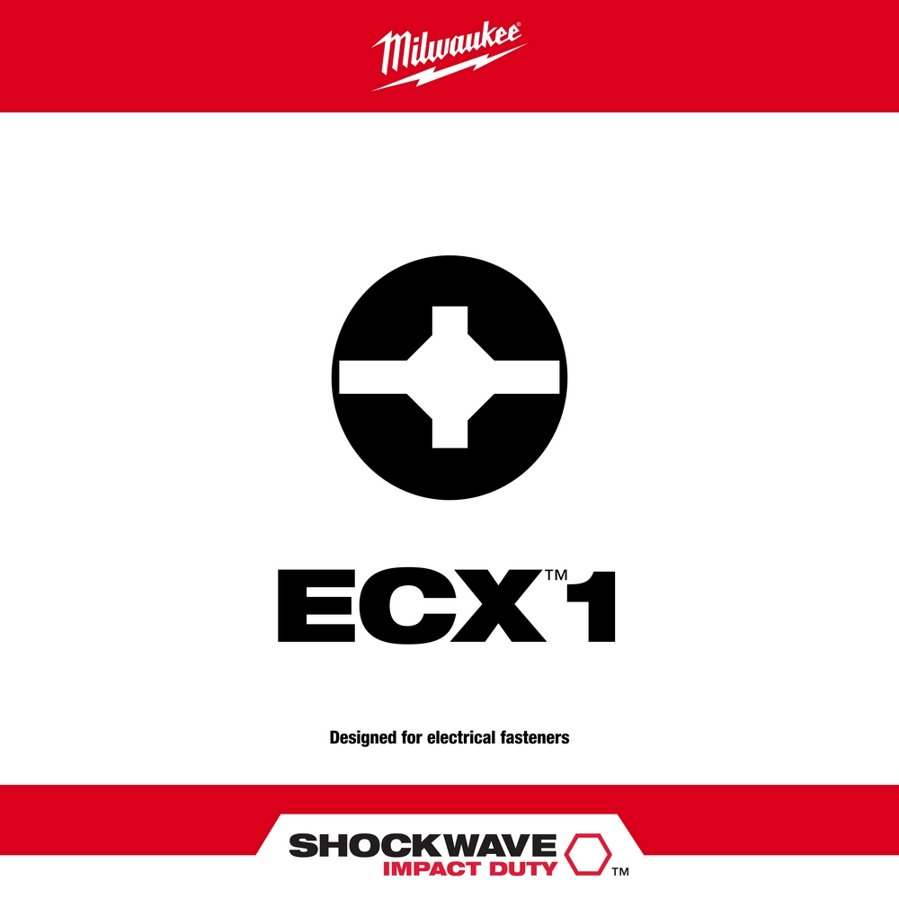 Milwaukee Tool SHOCKWAVE 2" Impact ECX 1 Power Bits (25PK)