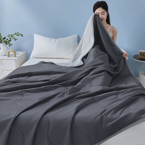 Xuyuer Summer Cool Quilt Summer Cooling Blanket 39x59in – for Camping, Travel, Cabin, RV, Beach, Picnic – Breathable, Lightweight, Soft, Machine Washable – Portable Cooling Blanket, Dark Gray