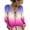 Hot Pink, variant on Women Blouse Tops V Neck 3/4 Sleeve Lightweight Shirts 3/4 Sleeve V Neck Peasant Top Abstract Geometric Print Flowy Summer Ruffe Shirt
