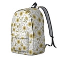 thumbnail image 2 of Sunflower and Leaf White Pattern Backpack for School, Cute School Bag with Adjustable Shoulder Straps and Padded Back, 15.7"x11.8"x5.5", 2 of 5