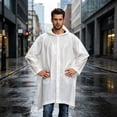 thumbnail image 6 of WWV Waterproof Adult Rain Ponchos Waterproof Thickened Cloak Raincoat Portable Adult Poncho for Outdoor Hiking Cycling Non Disposable Reusable White, 6 of 8