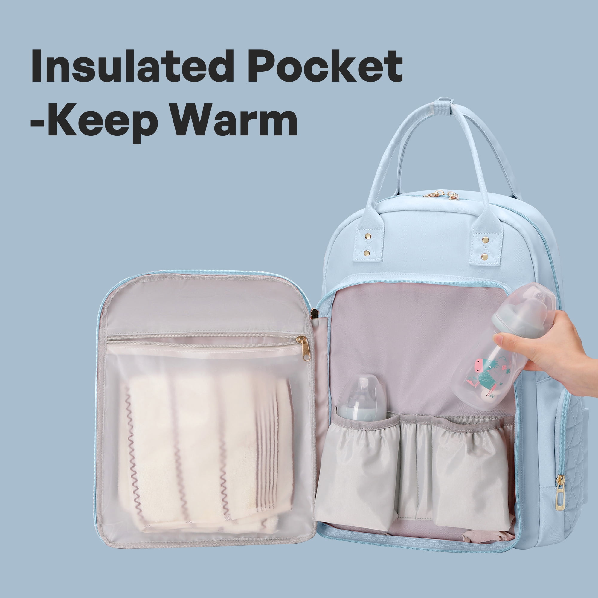 AGUDAN Baby Diaper Backpack Mommy Nappy Bag Multifunction Travel Maternity Bag 12x7x16IN