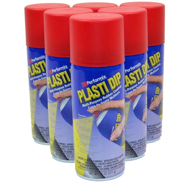 Plasti Dip Matte Red 6-Pack Liquid Wrap Removable Rubber Coating Aerosol Cans - 11oz each