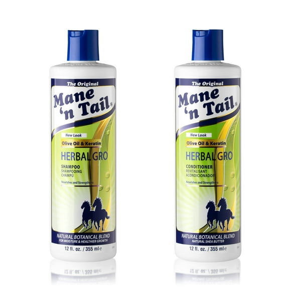 Mane 'n Tail: Herbal Gro Shampoo + Conditioner (12 oz Each), Olive Oil Complex That Helps Strengthens & Nourishes Hair