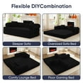 thumbnail image 6 of ZAFLY Folding Sofa Bed | Convertible Futon Sleeper Couch | Modern Floor Mattress | Corduroy Sofas and Couches for Living Room - Black, 6 of 9