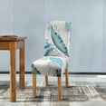 thumbnail image 5 of Chair Covers for Dining Room 6 Pack, Solid Stretch Dining Chair Covers, Washable Kitchen Slip Covers, Parson Chair Covers Set of 6 (Blue Leaf, 6 Pack), 5 of 6