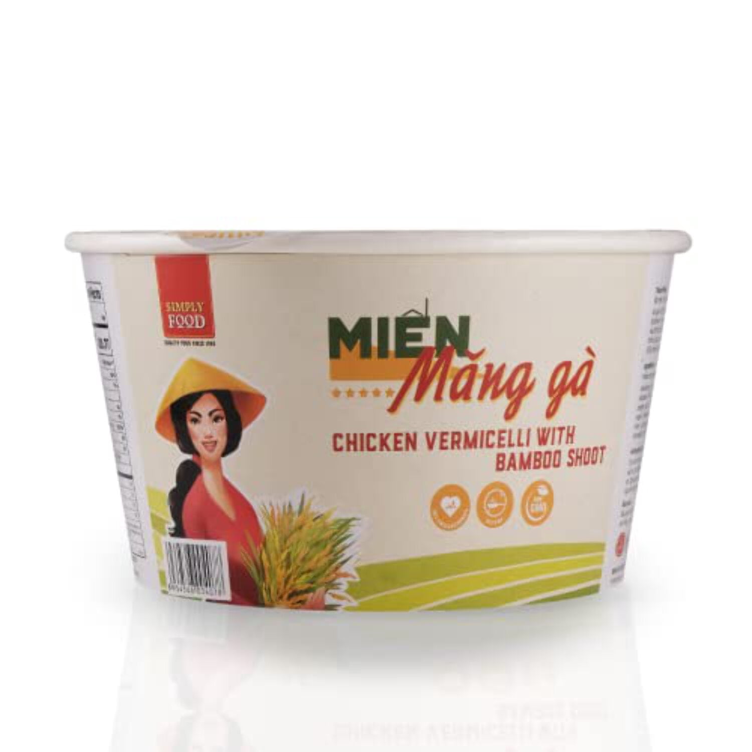 Instant Chicken Glass Noodle (9 Bowls/Box): $1.99 per Bowl (55g), Fork Included by Simply Food
