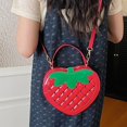 thumbnail image 6 of Hfppkn 3D Strawberry Shaped PU Leather Crossbody Bag Fun Fruit Shoulder Handbag for Casual Daily Use 20x7x17cm, 6 of 7