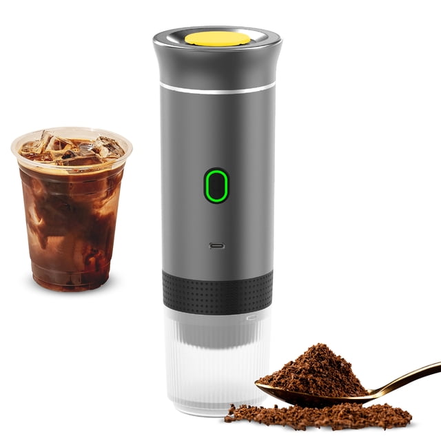 Portable Coffee Machine for Car Home Travel 3 in 1 Cordless Electric Coffee Maker Work With Capsule and Ground Coffee 15Bar Mini Cold Brew and Heating Coffee Maker with 150ml Cup
