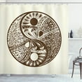 thumbnail image 1 of Ambesonne Yin Yang Shower Curtain, Abstract Hand-Drawn, 69"Wx84"L, Chocolate and Eggshell, 1 of 3