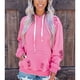 thumbnail image 2 of Sudadera con capucha de manga larga para mujer, informal, cómoda, con bolsillo, para el hogar, viajes, oficina, compras, rosa, S, 2 of 5