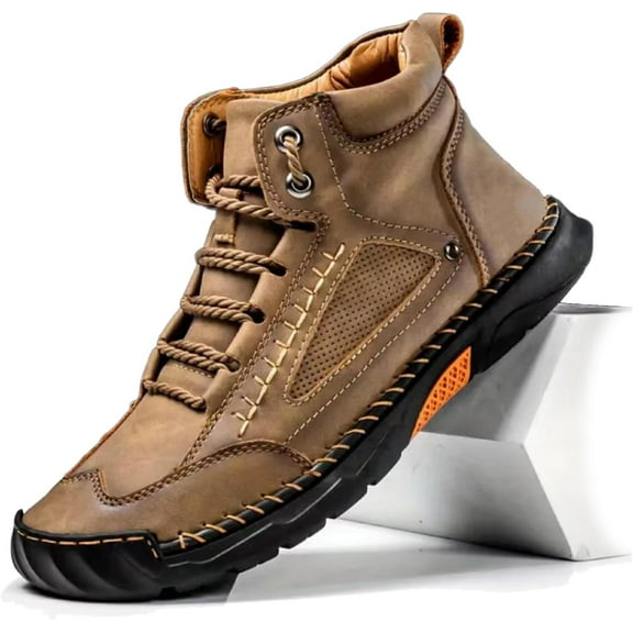 Olveros Boots, Mens Boots Casual, Olveros Men's Comfortable Handmade Leather Shoes, Men Waterproof Boots – Waterproof, Arch Support, Spacious Toe Box