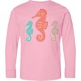 thumbnail image 3 of Inktastic Seahorse Ocean Sea Creatures Long Sleeve Youth T-Shirt, 3 of 5
