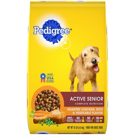 Pedigree Active Senior Roasted Chicken, Rice & Vegetable Flavor Dry Dog Food 15 (Best Dog Food For Senior Dogs With Arthritis)