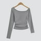 thumbnail image 3 of LUVCLS Camiseta básica nueva 2024 para mujer, hombros inclinados, base de terciopelo fino elástico Shi щ▲, 3 of 6