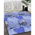 thumbnail image 3 of Ahgly Company Machine Washable Indoor Rectangle Transitional Jeans Blue Area Rugs, 5' x 7', 3 of 7