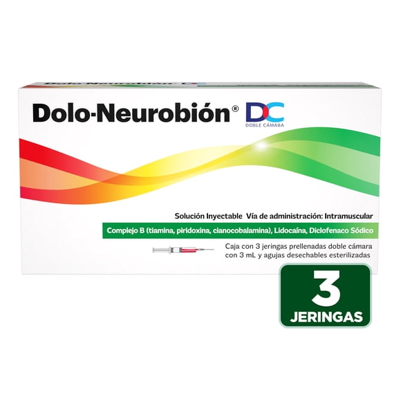 Diclofenaco Dolo-Neurobion DC caja con 3 jeringas prellenadas doble cámara con 3 ml