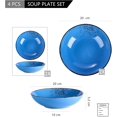 thumbnail image 2 of vancasso, Series Navia, 4-Piece Stoneware Soup Bowl Dinnerware Set, Dark Blue Dinner Set, Round 8 inch, 2 of 7