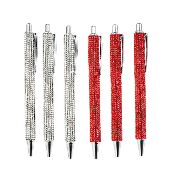 6x Gel Ink Pens Writing Smoothly Press Pen Argent and Red perfecl bolígrafos de gel