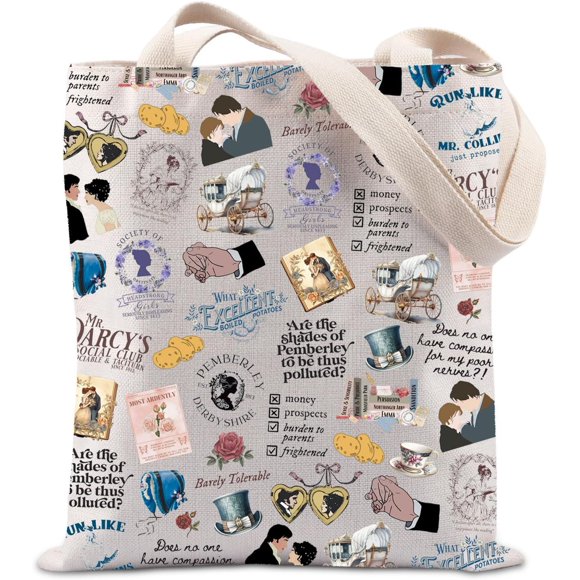 Cadeau de Fierté Régence Cadeau pour Amateur de Livres Préjugé Rat de Bibliothèque Cadeau Romans Lecteurs Cadeau Club de Livres Sac Fourre-Tout
