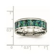 thumbnail image 6 of Chisel Stainless Steel Polished with Blue Imitation Opal Inlay 8mm Band, 6 of 7