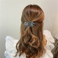 thumbnail image 4 of Womens Rhinestone Floral Hair Clip with Flexible Grip Durable Dovetail Design for Styling, 4 of 5
