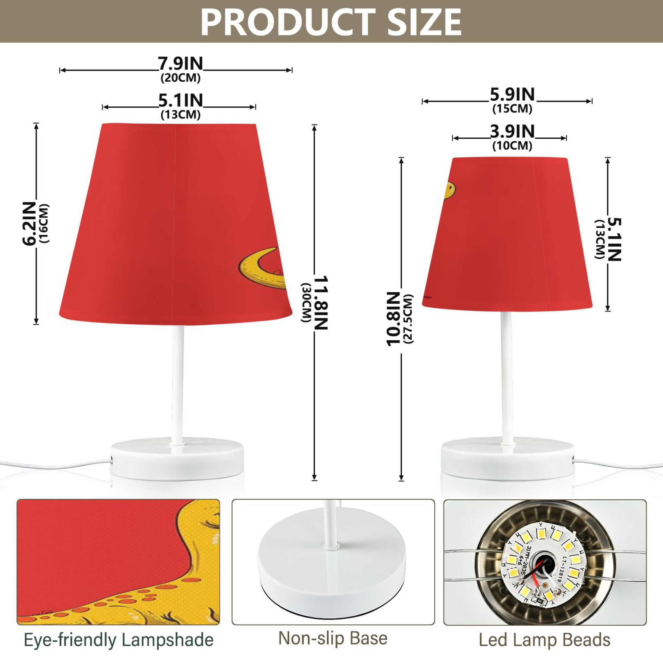 Table Lamp Medium 7.9x11.8 Inches Table Lamps Night Light Tools & Home Improvement Bedroom Lamp Guest Room Lamp Study Lamp Office Lamp Yellow Dinosaur
