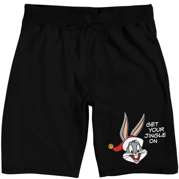 Looney Tunes Get Your Jingle On Men's Black Sleep Pajama Shorts-Medium