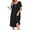 Black, variant on KISSGAL Nightgowns for Women Button Front Henley Neck House Dress Short Sleeve Soft Pajamas Dress Sleepwear