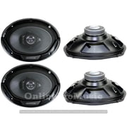 Kenwood KFC-6966S 6x9-Inch 3-Way Coaxial Car Speakers, 400W Peak, 45W RMS, 4-Ohm, PEI Tweeter, Ceramic Super Tweeter, 4-Pack