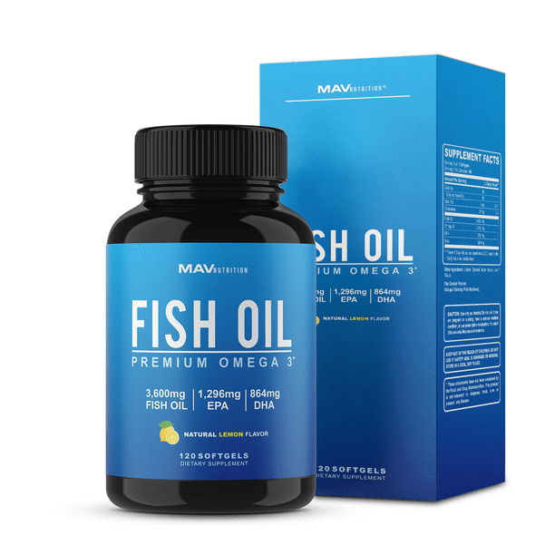 MAV Fish Oil Omega 3 Fish Oil Pills BurpLess EPA + DHA Supplement