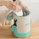 thumbnail image 5 of Cylinder Insulated Bag Shoulder Strap Model Round Multi-Layer Lunchbox Bag Worker School Handheld Bento Bag, 5 of 6